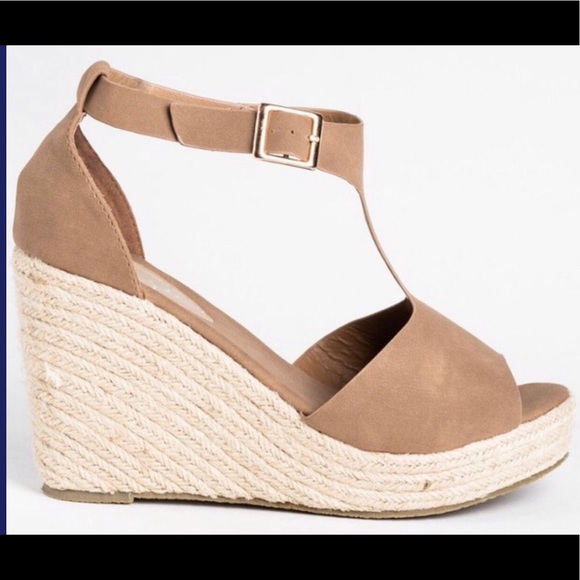 NEW mocha wedge espadrilles sandals - Picture 3 of 3